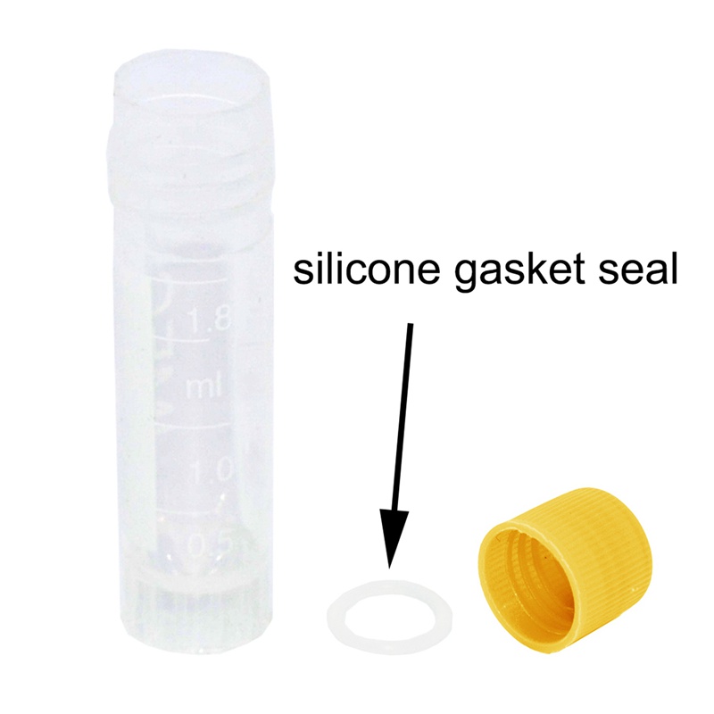 100 Pieces of 1.8 Ml Graduated Centrifuge Tube, Laboratory Cryotube, Orange Screw Cap Centrifuge Tube for Analysis