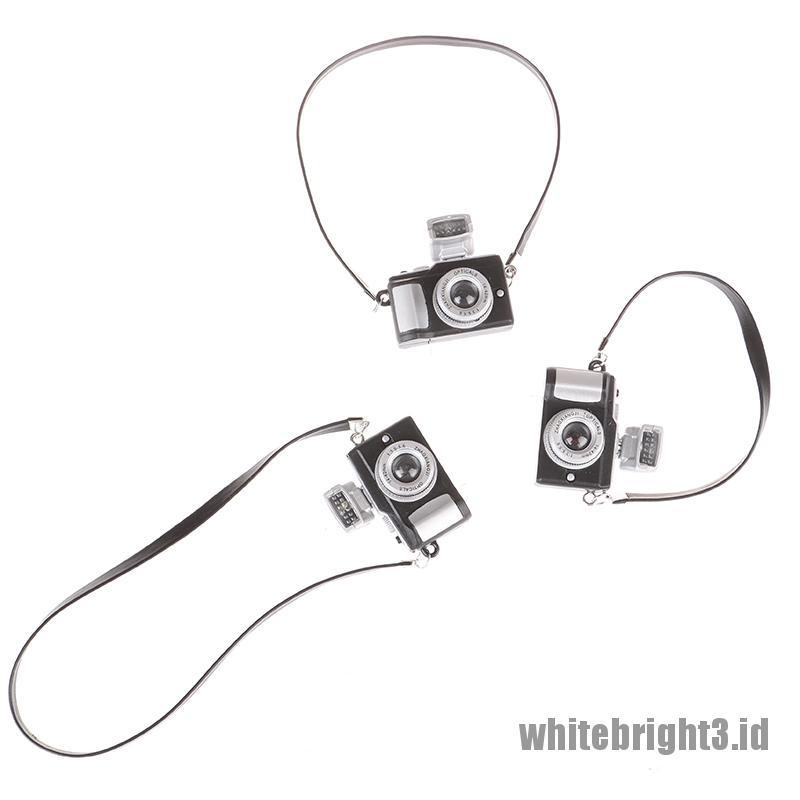 (white3) 1pc Miniatur Kamera Mini Untuk Dekorasi Rumah Boneka