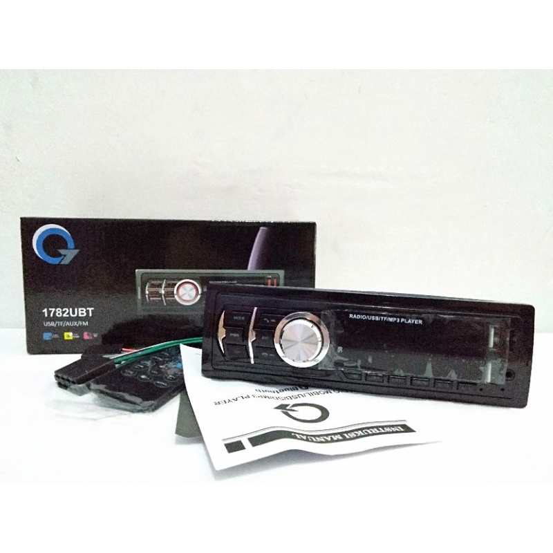 Car Audio Mobil Head Unit Tape Single Din Radio MP3 Dual USB Bluetooth Q7 1784UBT dan 1782UBT Asli