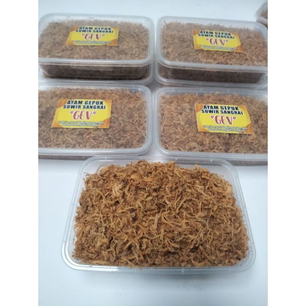 

AYAM GEPUK SANGRAI KERING GEV 100% AYAM MURNI Kemasa 200gr