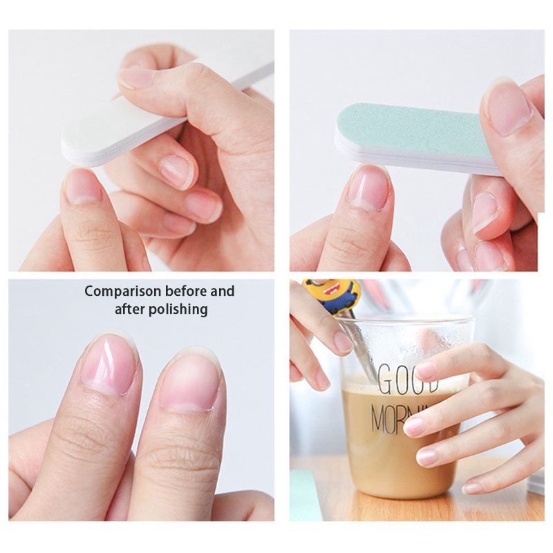 1pcs Pengikir Kuku Mini Spons/ Strip Pemoles Alat Manikur Kuku Nail File