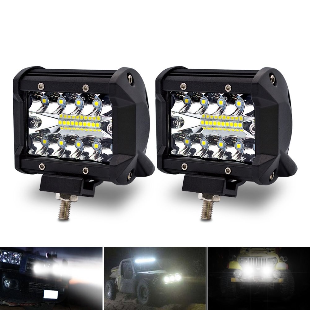 IMPORT 4 Inch 60W LED Work Light Bar Flood Spot Chips Offroad 4x4 Fog Light Driving Light Lamp For