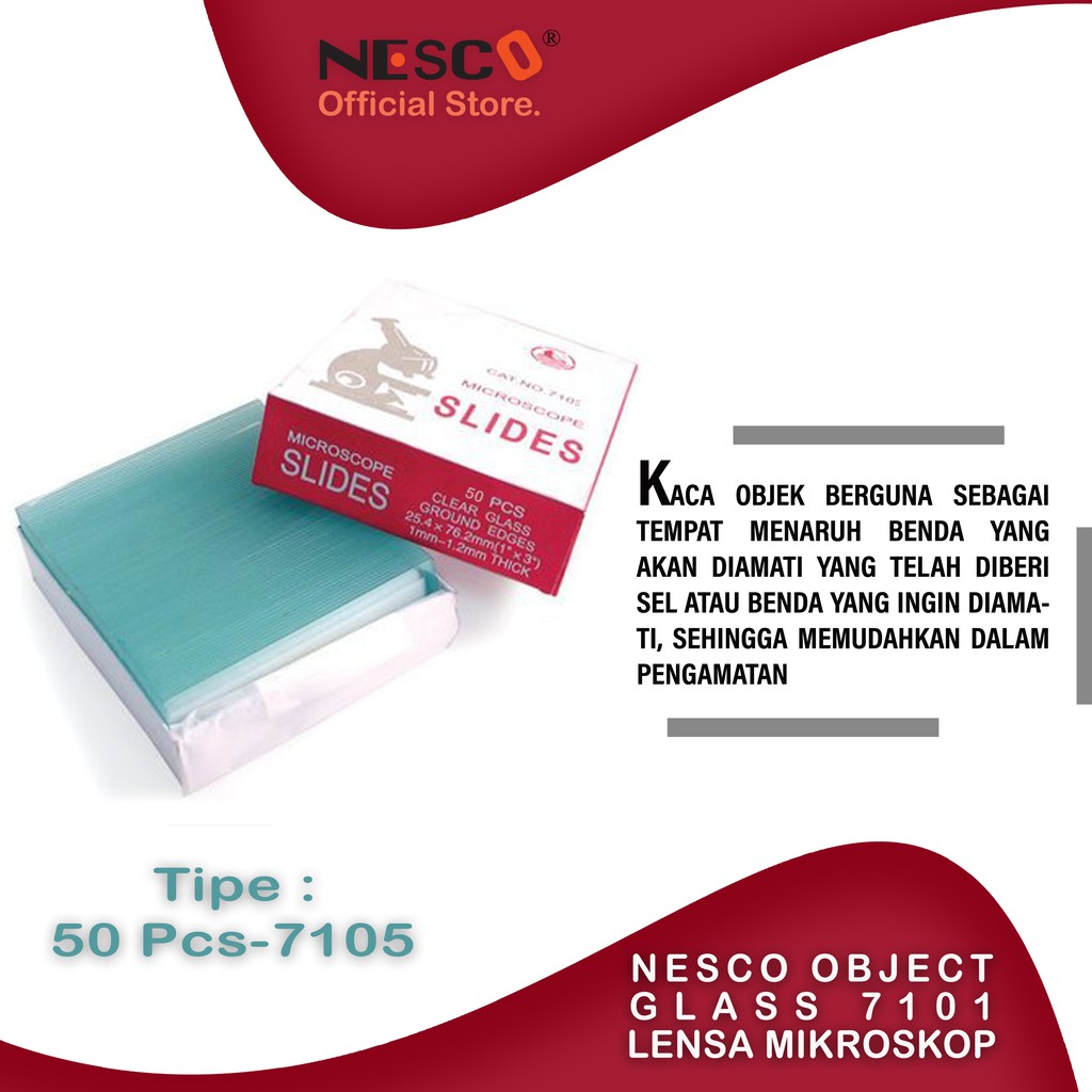 Nesco Object Glass 7105 / Lensa mikroskop, 75pcs/box - FM, BEST SELLER