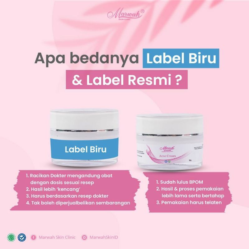 [WAJIB KONSUL] Marwah Krim MALAM Label Biru (Hijau)/ Resep dr. Klinik Via E-clinic