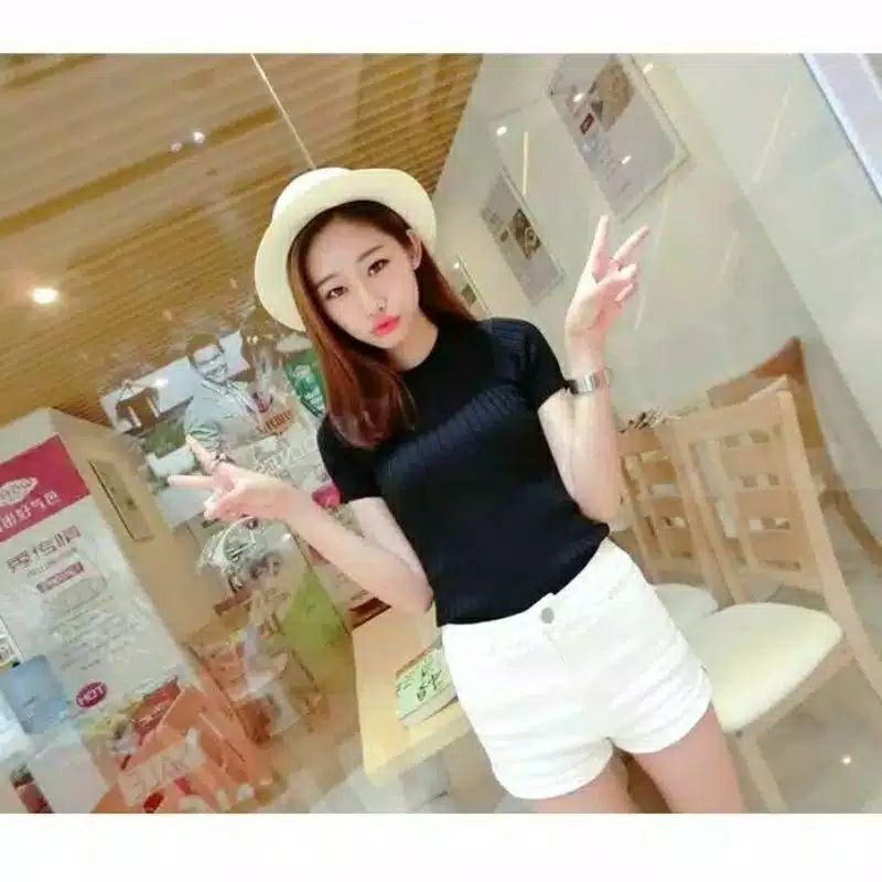 Daleman rajut inner Topline Sweater Rajut Wanita tangan Pendek