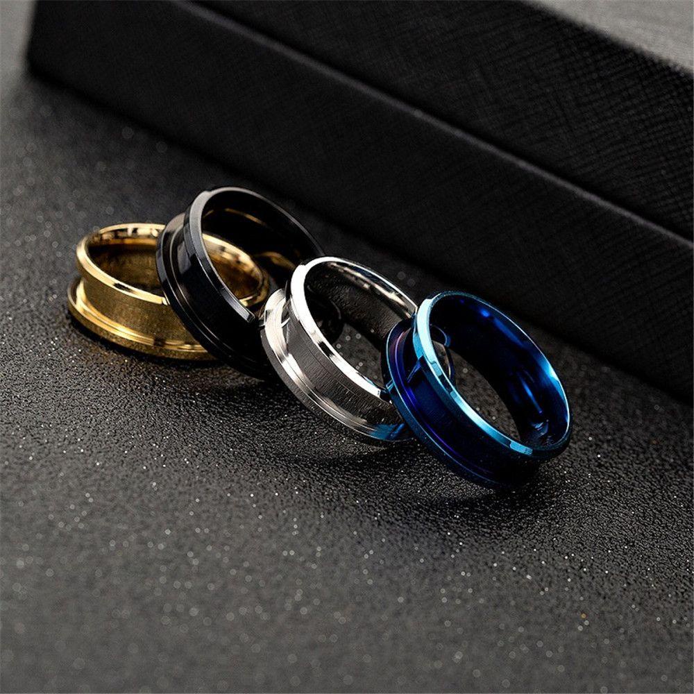 Lily Rings Blue Black Wanita Pria Membuat Perlengkapan Craft Metal Blank Rings