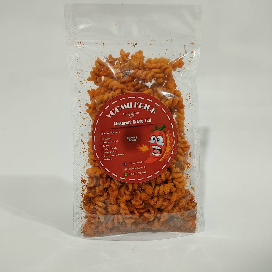 

Makaroni Spiral Yoomii Kriuk Rasa Pedas Jeruk Gurih Kemasan 85 gram