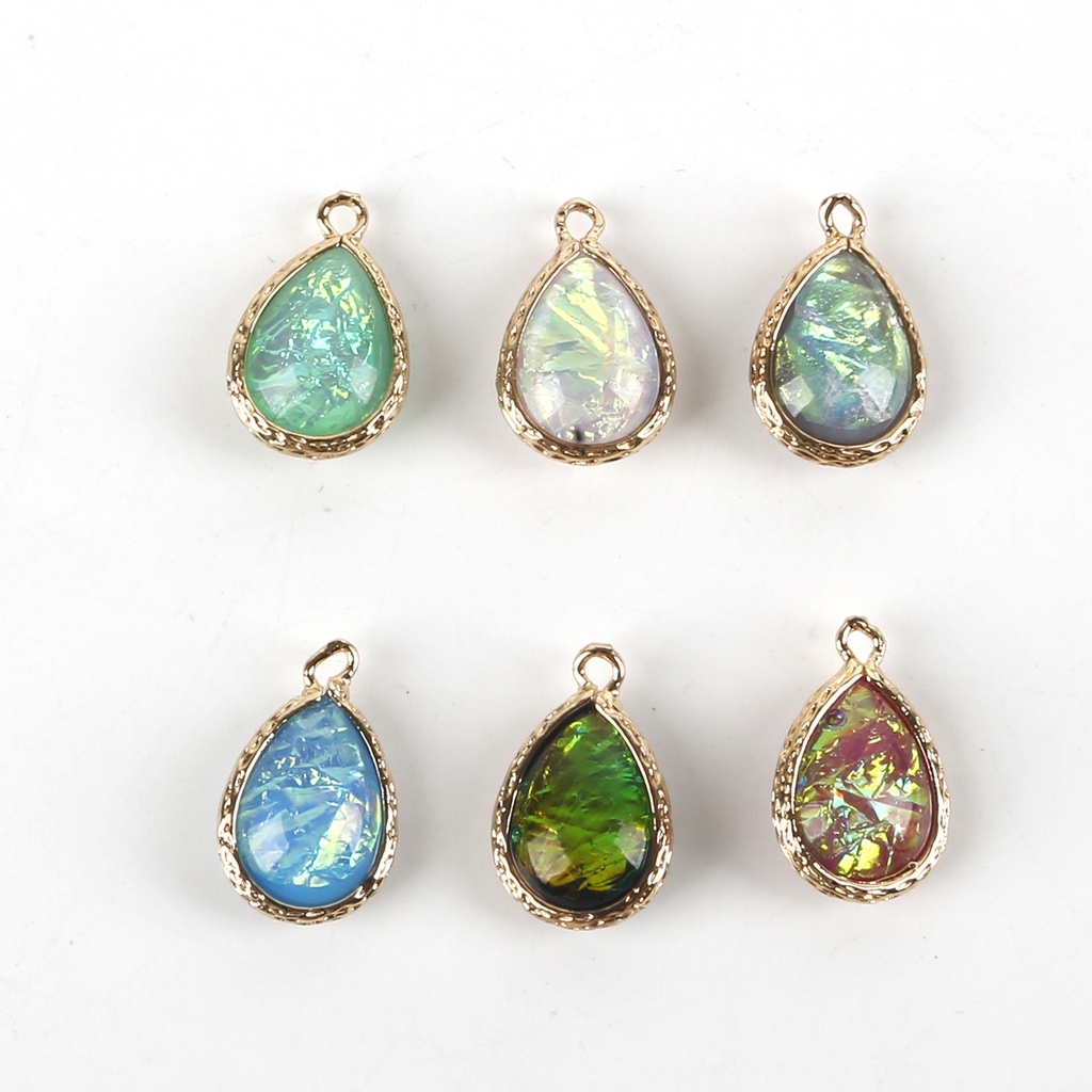 2 Pcs 12 X 16 Mm DIY Resin Anting-Anting Aksesoris Gelang Liontin Logam Tembaga Pesona Oval Berlapis Emas Pesona untuk Membuat Perhiasan