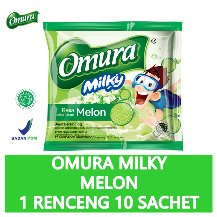 [MINUMAN SACHET] Powder Drink Omura Milky Rasa Melon (1 Renceng)