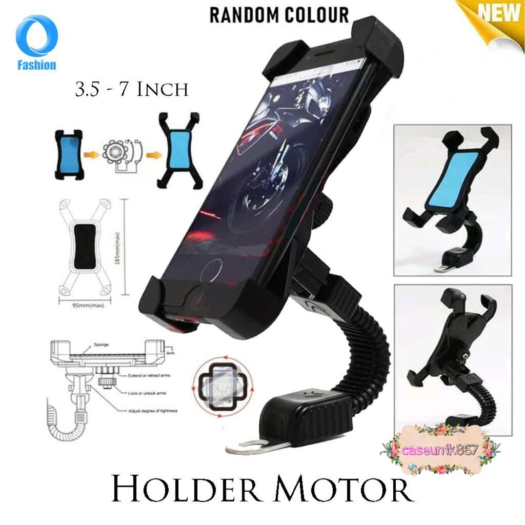 BM065 Holder motor Braket pegangan Hp / headphone buat di spion universal GPS -dudukan Hp kaca spion CS957