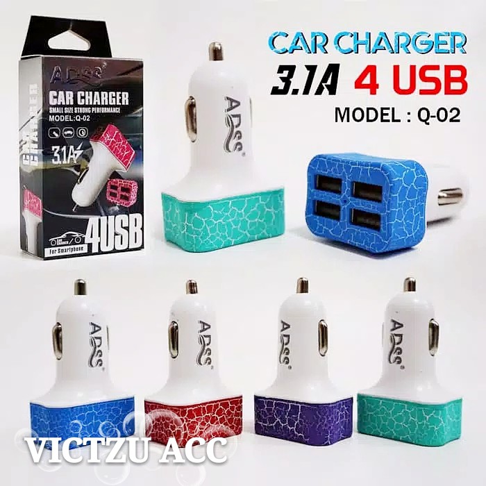 Charger Mobil Car Charger 4 USB Q02