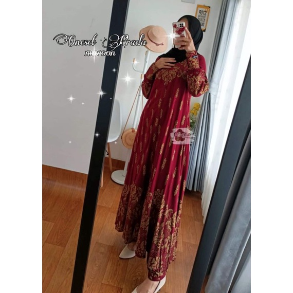 [WELCOME RESELLERS] ONESET PRADA RAYON ORI ATHATA SETELAN CELANA WANITA OUTFIT IDUL FITRI 2022