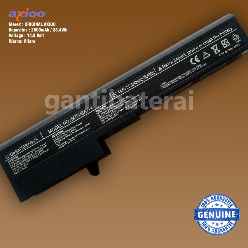 Original Baterai AXIOO MLC M720 M725 ZYREX ADVAN M720BAT-4 M720SBAT-4