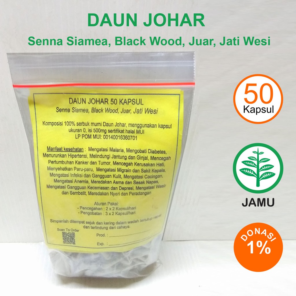 

DAUN JOHAR KAPSUL Meredakan Nyeri Radang Migren Asma Depresi Wasir Sembelit Anemia