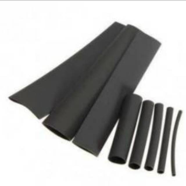 Heat Shrink Tube / Selongsong Bakar / Isolasi Bakar 8mm HITAM (Per Meter)