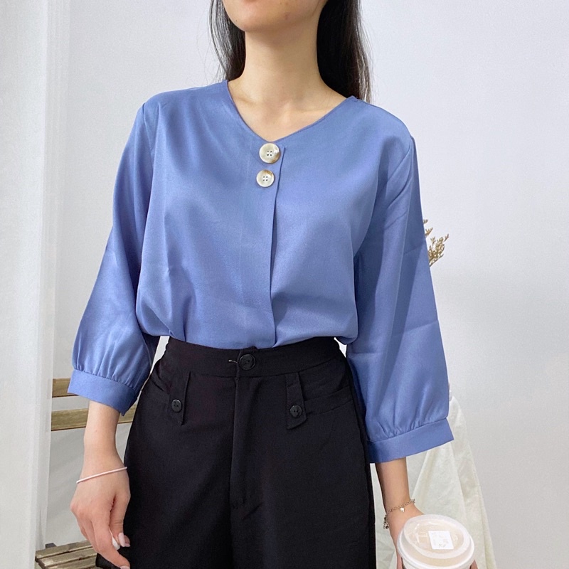 HARI Classic Simple Blouse Daily / Blus Wanita Casual Korea / Atasan Kantor Murah 338