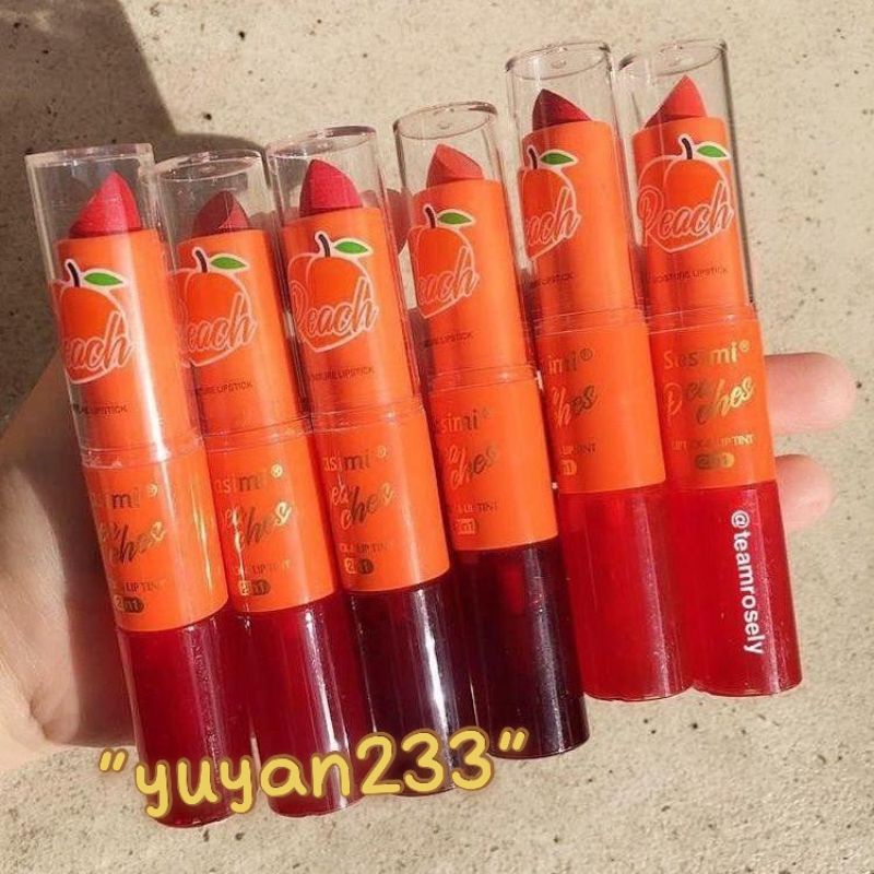 PROMO PER6PCS!!!LIPSTIK&amp;LIP TINT PEACH 2 IN 1 SASIMI 1985