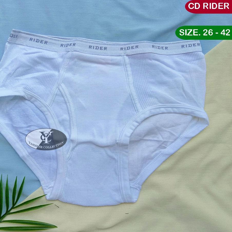 ➳ Celana Dalam Rider 125B | Pria CD Putih Salur | Celana Dalam Pria | Celana Dalam Putih | Rider / S