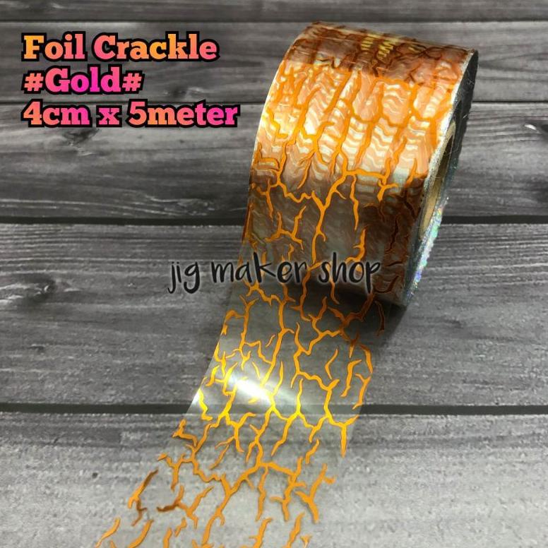 Hologram Hot Stamping Foil Crackle, Gold / Silver Lebar 4Cm X 5 Meter