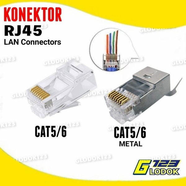 Konekt0r Jek Internet RJ45 8P8C Connector LAN Networking RJ 45 Cat 5 6