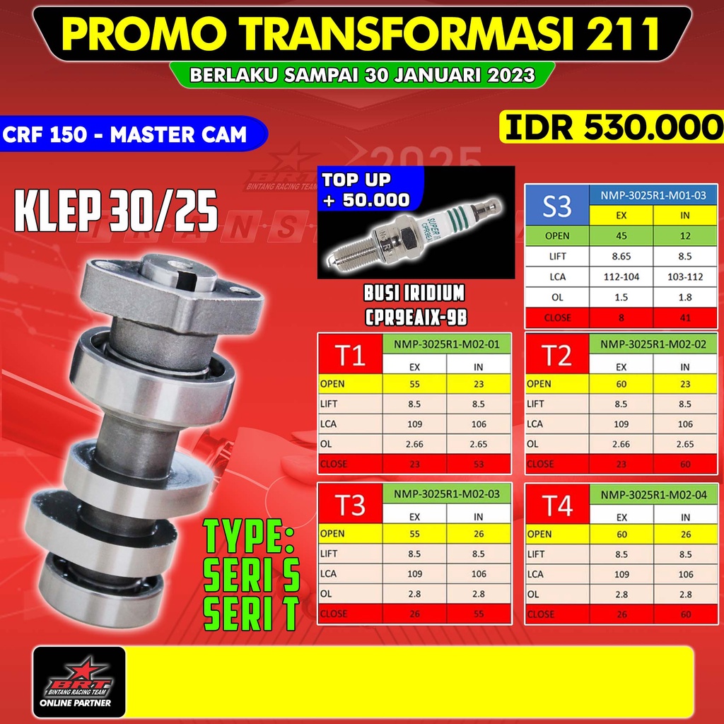 Jual Mastercam Noken As Camshaft Crf Tipe S T T T T Brt