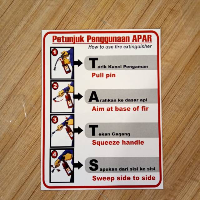 

Stiker K3 rambu safety. Petunjuk penggunaan apar m UK 15x20cm.