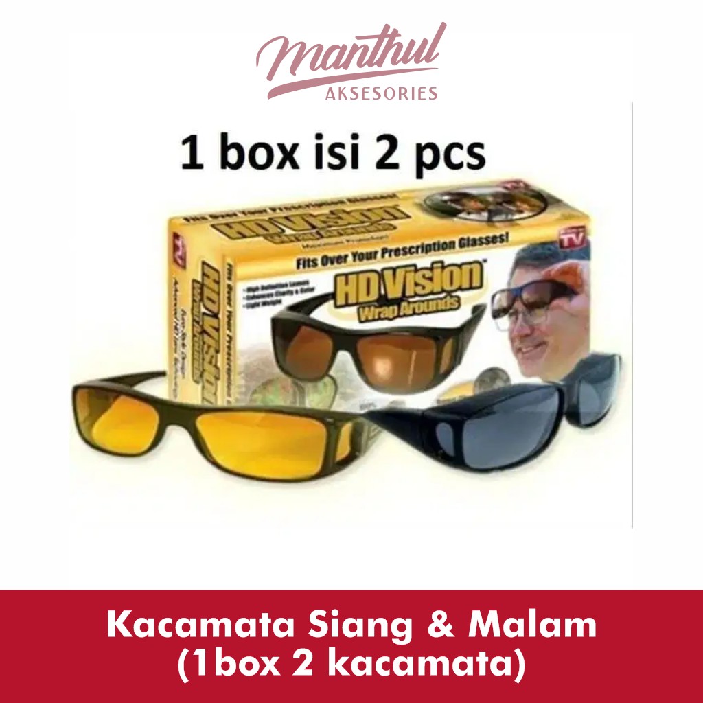 Kacamata Siang &amp; Malam (1box 2 kacamata)