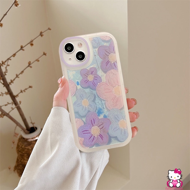 Soft Case Motif Lukisan Bunga Ungu NFC Untuk Xiaomi Redmi Note 10 9 Pro Plus Max 9 8 10s 9s 10 Redmi 10A 10 10C 9 9A 9C M3 POCO X3