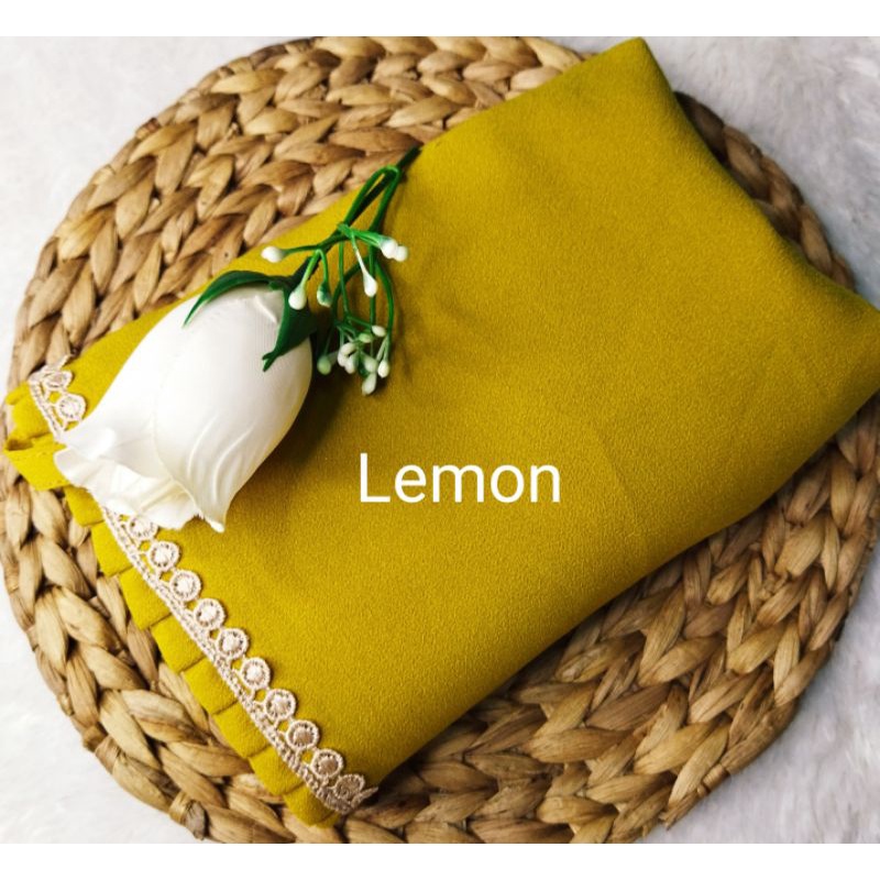 BERGO MARYAM KCB-LIPIT RENDA/AL'FADANI HIJAB-Lemon