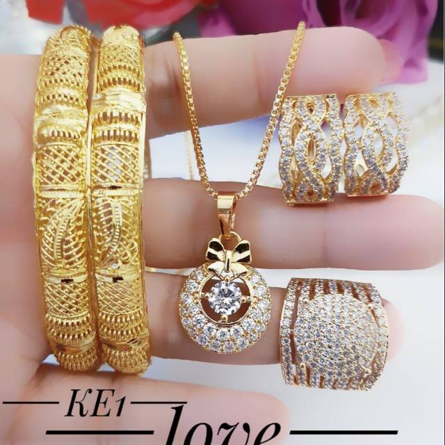 Xuping set perhiasan lapis emas 24K 26001