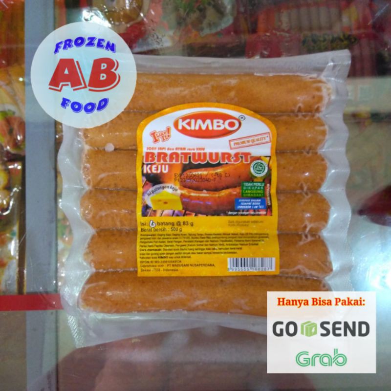 

KIMBO Bratwurst Keju 6 batang 500 gram KIMBO Sosis Sapi Keju 500gram Sosis Sapi Ayam Keju 6 batang