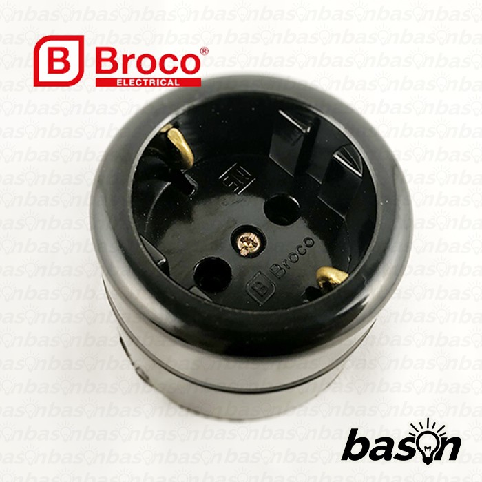 BROCO 6130 STD Socket Outlet Outbow 16A 250V - Black