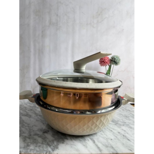 Stein Cookware Wok Platinum Green / cream
