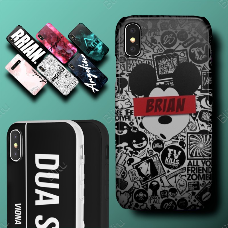 Custom Nama Nomor Tulisan Hard Soft Case Casing XIAOMI Redmi Note 2 3 4 4x 5 5a 6 7 8 9 9s 10 Pro Ma