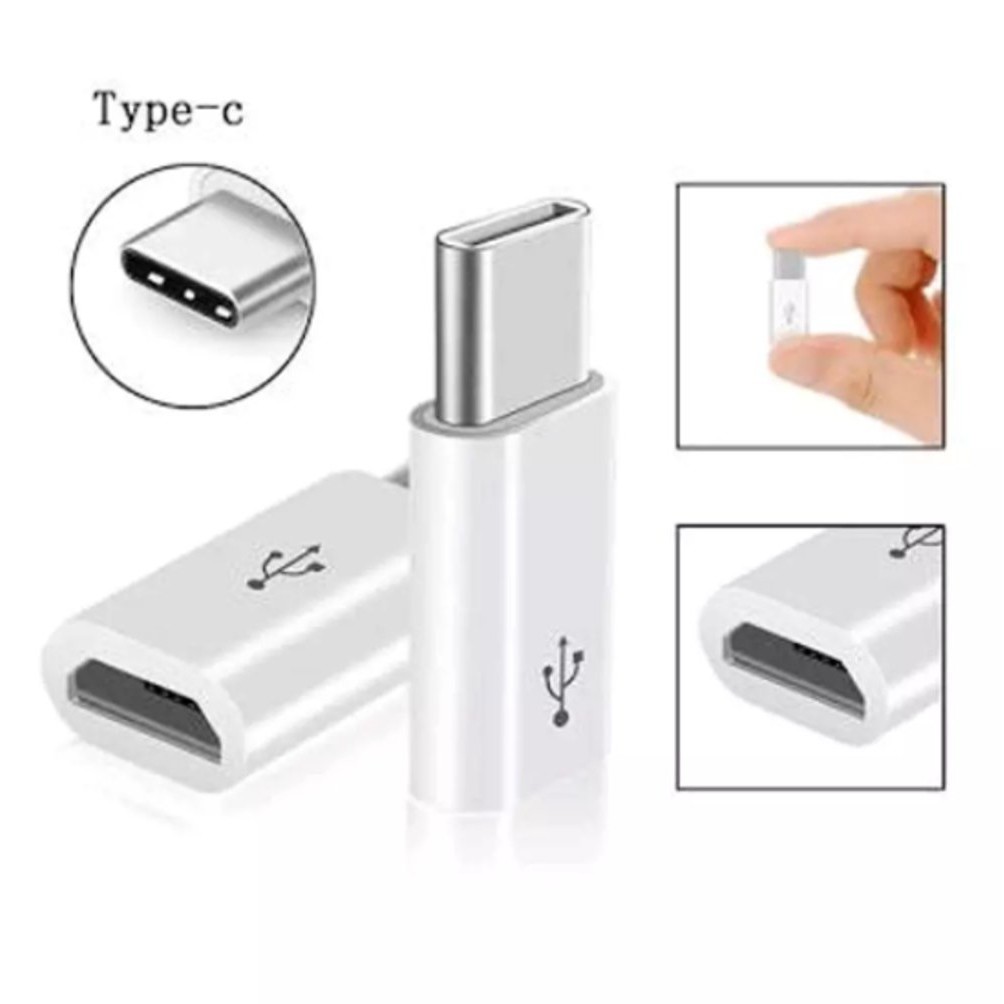 [1 GRAM] Converter Micro USB Male To Type C Female - Konektor Jack Mikro USB Ke Lubang Socket Tipe C