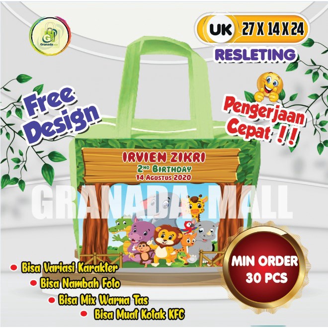 

GOODIE BAG ULTAH CUSTOM RESLETING UK 27 X 14 X 24 (PXLXT) TEBAL