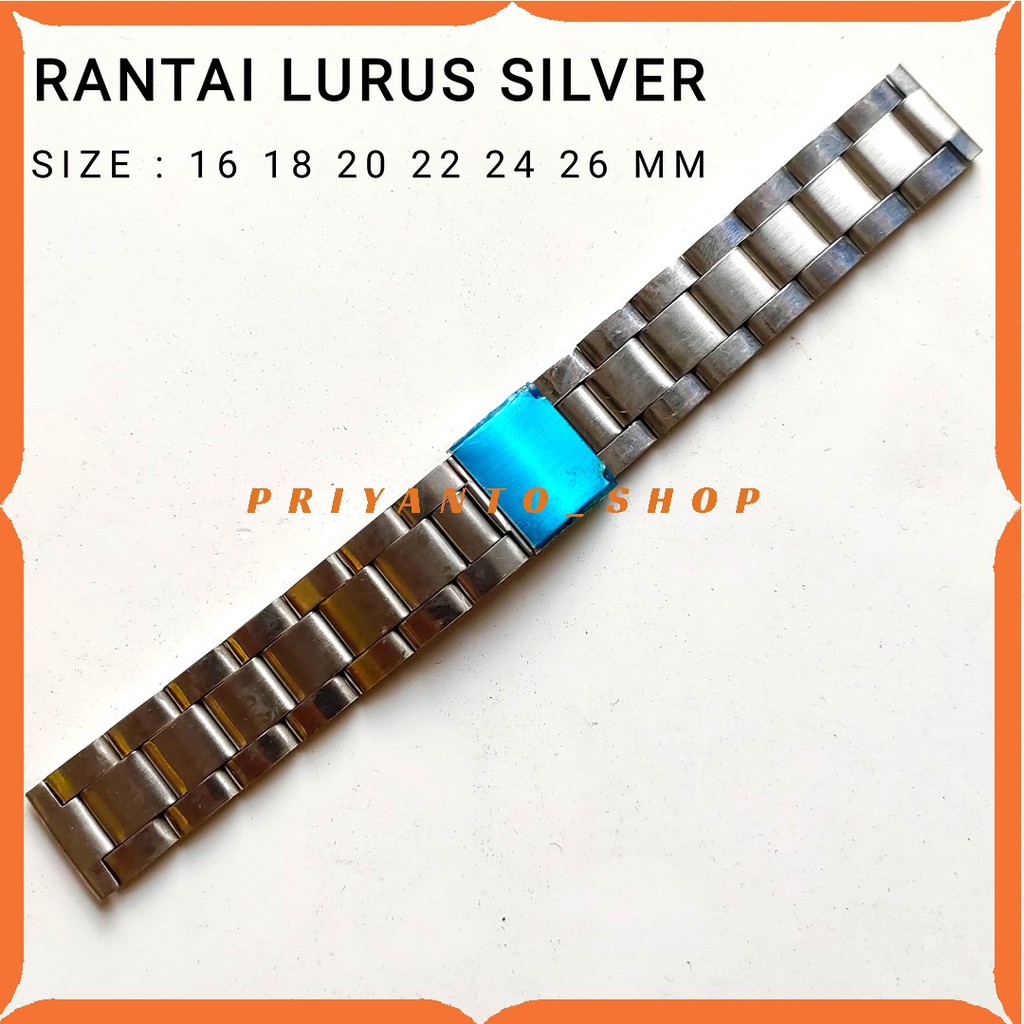 TALI JAM TANGAN RANTAI UNIVERSAL 14 16 18 20 22 24 26MM SILVER STAINLESS