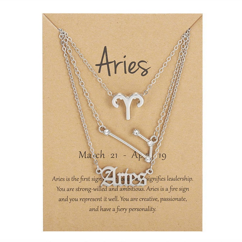 Fancyqube 3pcs / Set Kalung Liontin 12 Zodiak Kanker Leo Scorpio Warna Emas Untuk Hadiah