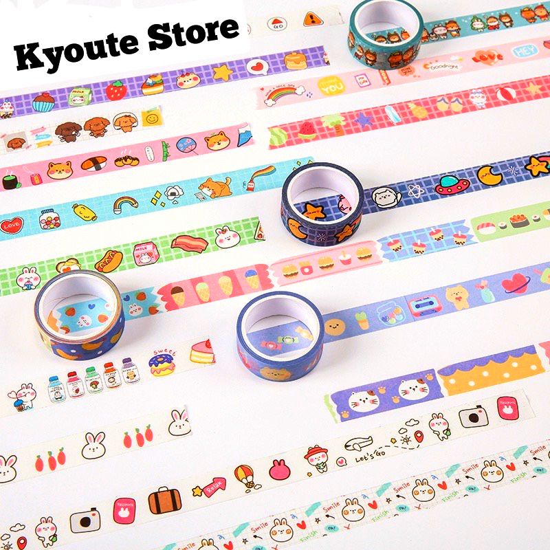 

Washi Tape / Masking Tape Dekorasi Cute Bunny Dog Food Japan Scrapbook DIY Journal Bujo Seal