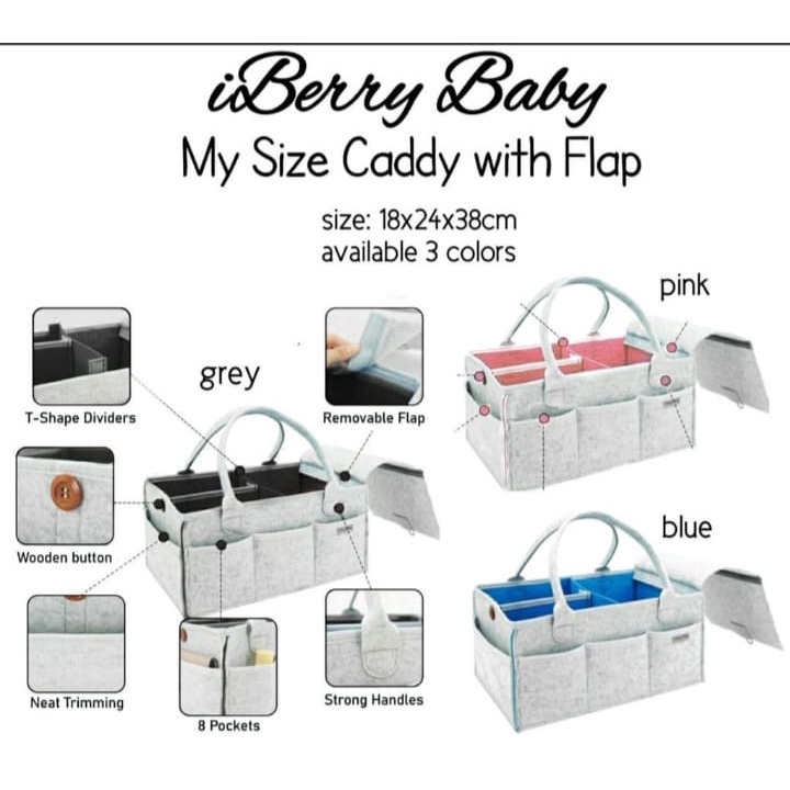 Iberry Caddy Bag w Removable flap