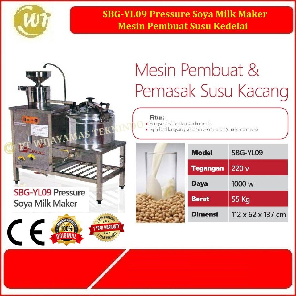 SBG-YL09 Pressure Soya Milk Maker - Mesin Pembuat Susu Kedelai