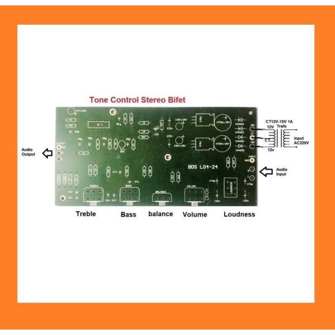 Pcb Gbe-084 Tone Control Stereo Bifet Pakai Ic Tl074-Tl084 Nivic00 Ayo Order