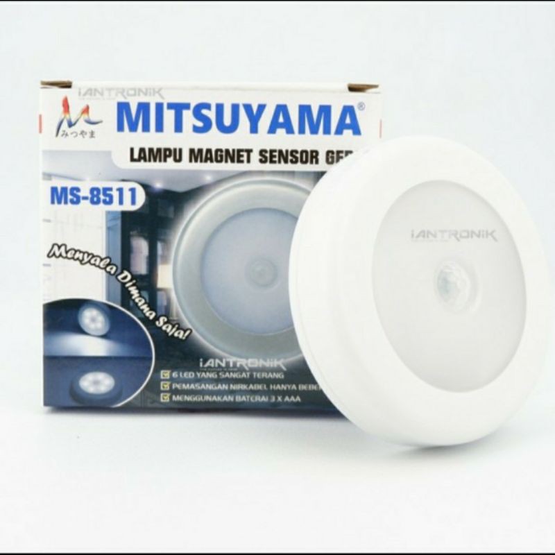 Lampu Tempel LED Sensor Gerak / Lampu Led Magnet Sensor Gerak Mitsuyama MS - 8511