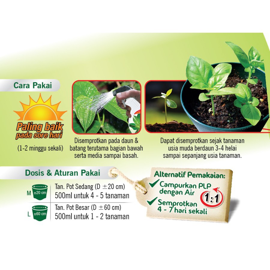 Pupuk Cair PLP DAUN (Pupuk Langsung Pakai) - Untuk Segala Jenis Tanaman Berdaun Hijau - GREEN WORLD - 500 ML
