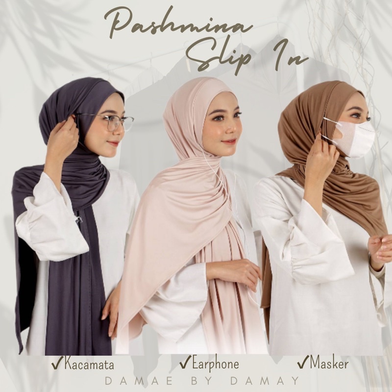 zeela pashmina instan/masker pashmina/pashmina masker/pashmina telinga/pashmina headset/pashmina sli