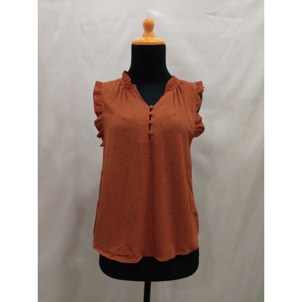 BLOUSE SLEEVELES CASUAL BRANDED EXPORT TERMURAH