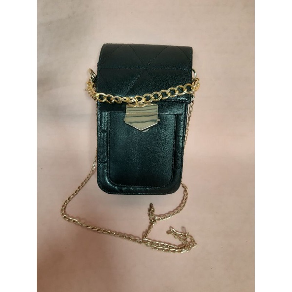 tas hitam hp tali rantai