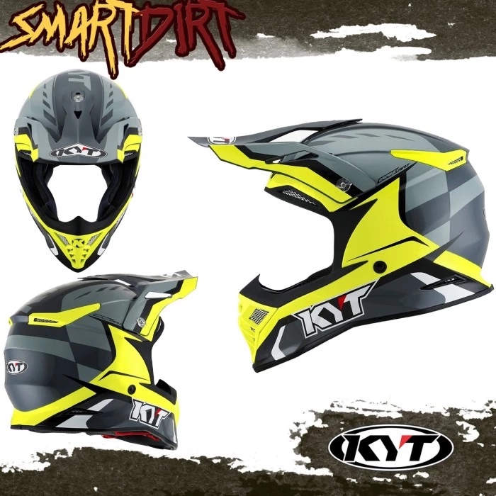 HELM KYT SKYHAWK HELM MX KYT SKYHAWK YELLOW GREY HELM CROSS ORIGINAL