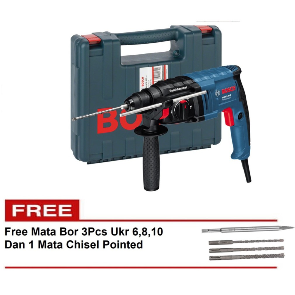 Mesin Bor 3 fungsi BOSCH GBH 2-20 Free Mata bor dan Chisel