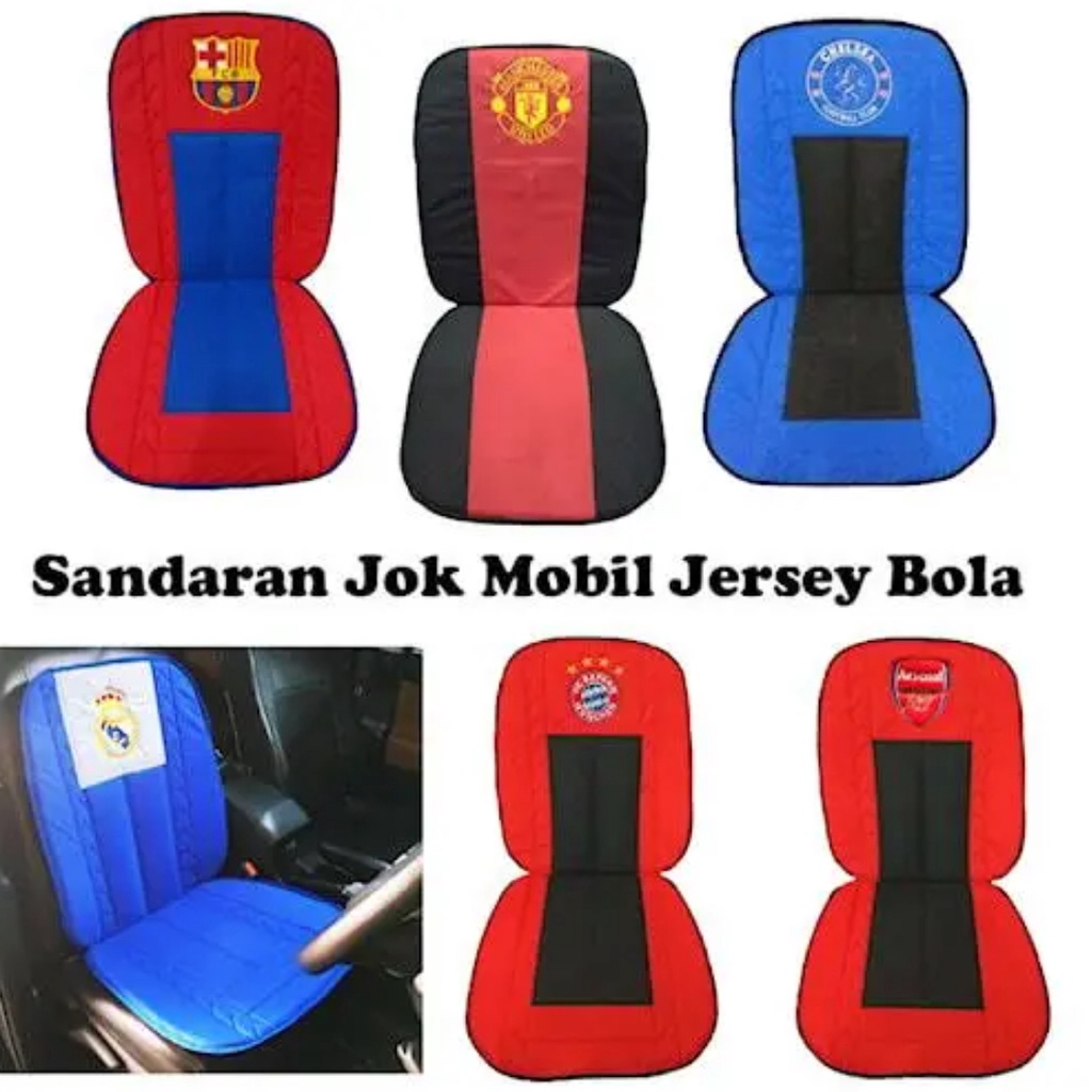 Sandaran jok Mobil Bahan velboa Karakter Aksesoris Interior Mobil Universal Logo Bola Terdapat Karet